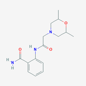 molecular formula C15H21N3O3 B5461914 2-{[(2,6-dimethyl-4-morpholinyl)acetyl]amino}benzamide 