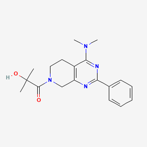 molecular formula C19H24N4O2 B5461922 1-[4-(dimethylamino)-2-phenyl-5,8-dihydropyrido[3,4-d]pyrimidin-7(6H)-yl]-2-methyl-1-oxopropan-2-ol 