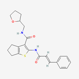 molecular formula C22H24N2O3S B5461930 2-(cinnamoylamino)-N-(tetrahydro-2-furanylmethyl)-5,6-dihydro-4H-cyclopenta[b]thiophene-3-carboxamide 