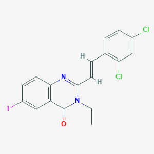 molecular formula C18H13Cl2IN2O B5461935 2-[2-(2,4-dichlorophenyl)vinyl]-3-ethyl-6-iodo-4(3H)-quinazolinone 