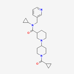 molecular formula C24H34N4O2 B5461953 N-cyclopropyl-1'-(cyclopropylcarbonyl)-N-(pyridin-3-ylmethyl)-1,4'-bipiperidine-3-carboxamide 