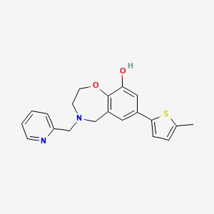 molecular formula C20H20N2O2S B5461967 7-(5-methyl-2-thienyl)-4-(pyridin-2-ylmethyl)-2,3,4,5-tetrahydro-1,4-benzoxazepin-9-ol 