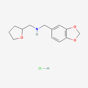 molecular formula C13H18ClNO3 B5461994 (1,3-benzodioxol-5-ylmethyl)(tetrahydro-2-furanylmethyl)amine hydrochloride 