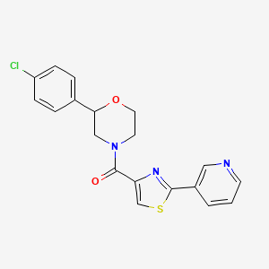 molecular formula C19H16ClN3O2S B5462012 2-(4-chlorophenyl)-4-[(2-pyridin-3-yl-1,3-thiazol-4-yl)carbonyl]morpholine 