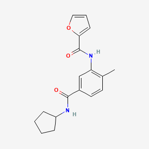 molecular formula C18H20N2O3 B5462032 N-{5-[(cyclopentylamino)carbonyl]-2-methylphenyl}-2-furamide 