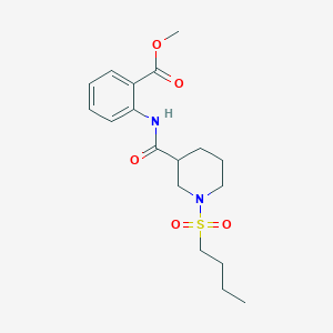 molecular formula C18H26N2O5S B5462034 methyl 2-({[1-(butylsulfonyl)-3-piperidinyl]carbonyl}amino)benzoate 