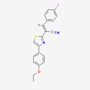 molecular formula C20H15IN2OS B5462057 2-[4-(4-ethoxyphenyl)-1,3-thiazol-2-yl]-3-(4-iodophenyl)acrylonitrile 