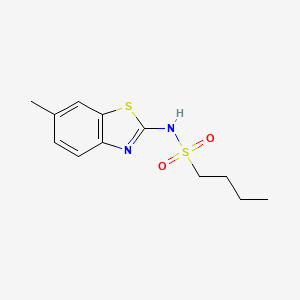 molecular formula C12H16N2O2S2 B5462070 N-(6-methyl-1,3-benzothiazol-2-yl)-1-butanesulfonamide 