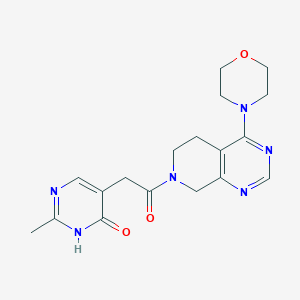 molecular formula C18H22N6O3 B5462092 2-methyl-5-[2-(4-morpholin-4-yl-5,8-dihydropyrido[3,4-d]pyrimidin-7(6H)-yl)-2-oxoethyl]pyrimidin-4(3H)-one 