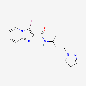 molecular formula C16H18FN5O B5462100 3-fluoro-5-methyl-N-[1-methyl-3-(1H-pyrazol-1-yl)propyl]imidazo[1,2-a]pyridine-2-carboxamide 