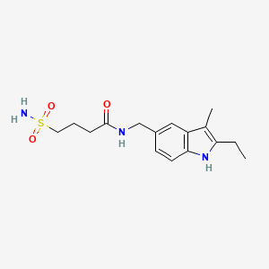 molecular formula C16H23N3O3S B5462126 4-(aminosulfonyl)-N-[(2-ethyl-3-methyl-1H-indol-5-yl)methyl]butanamide 