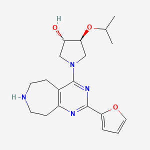 molecular formula C19H26N4O3 B5462136 (3S*,4S*)-1-[2-(2-furyl)-6,7,8,9-tetrahydro-5H-pyrimido[4,5-d]azepin-4-yl]-4-isopropoxypyrrolidin-3-ol 