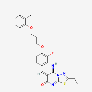6-{4-[3-(2,3-dimethylphenoxy)propoxy]-3-methoxybenzylidene}-2-ethyl-5-imino-5,6-dihydro-7H-[1,3,4]thiadiazolo[3,2-a]pyrimidin-7-one