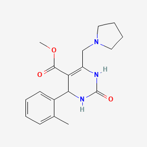 methyl 4-(2-methylphenyl)-2-oxo-6-(1-pyrrolidinylmethyl)-1,2,3,4-tetrahydro-5-pyrimidinecarboxylate