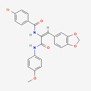 molecular formula C24H19BrN2O5 B5462173 N-(2-(1,3-benzodioxol-5-yl)-1-{[(4-methoxyphenyl)amino]carbonyl}vinyl)-4-bromobenzamide 