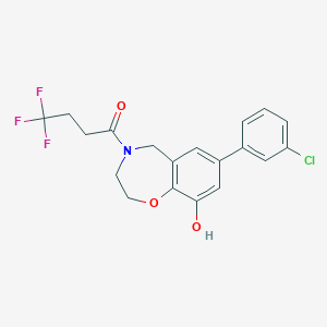 7-(3-chlorophenyl)-4-(4,4,4-trifluorobutanoyl)-2,3,4,5-tetrahydro-1,4-benzoxazepin-9-ol