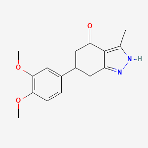 molecular formula C16H18N2O3 B5462187 6-(3,4-dimethoxyphenyl)-3-methyl-1,5,6,7-tetrahydro-4H-indazol-4-one 