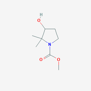 molecular formula C8H15NO3 B054622 Methyl 3-hydroxy-2,2-dimethylpyrrolidine-1-carboxylate CAS No. 116700-18-6