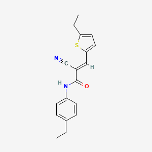 molecular formula C18H18N2OS B5462217 2-cyano-N-(4-ethylphenyl)-3-(5-ethyl-2-thienyl)acrylamide 