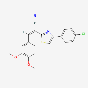molecular formula C20H15ClN2O2S B5462234 2-[4-(4-chlorophenyl)-1,3-thiazol-2-yl]-3-(3,4-dimethoxyphenyl)acrylonitrile 