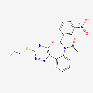 7-acetyl-6-(3-nitrophenyl)-3-(propylthio)-6,7-dihydro[1,2,4]triazino[5,6-d][3,1]benzoxazepine