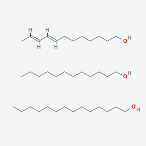 molecular formula C38H78O3 B054623 (8E,10E)-dodeca-8,10-dien-1-ol; dodecan-1-ol; tetradecan-1-ol CAS No. 117682-07-2