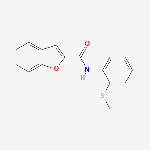 molecular formula C16H13NO2S B5462322 N-[2-(methylthio)phenyl]-1-benzofuran-2-carboxamide 