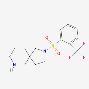 molecular formula C15H19F3N2O2S B5462331 2-{[2-(trifluoromethyl)phenyl]sulfonyl}-2,7-diazaspiro[4.5]decane hydrochloride 