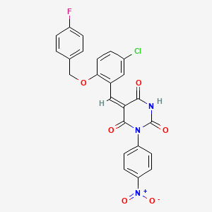 5-{5-chloro-2-[(4-fluorobenzyl)oxy]benzylidene}-1-(4-nitrophenyl)-2,4,6(1H,3H,5H)-pyrimidinetrione