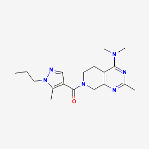 molecular formula C18H26N6O B5462357 N,N,2-trimethyl-7-[(5-methyl-1-propyl-1H-pyrazol-4-yl)carbonyl]-5,6,7,8-tetrahydropyrido[3,4-d]pyrimidin-4-amine 