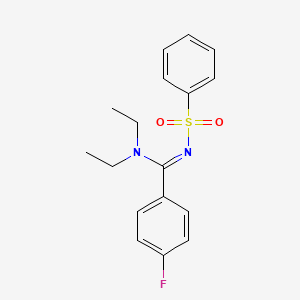 N,N-diethyl-4-fluoro-N'-(phenylsulfonyl)benzenecarboximidamide
