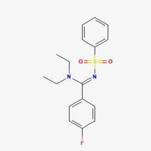 molecular formula C17H19FN2O2S B5462377 N,N-diethyl-4-fluoro-N'-(phenylsulfonyl)benzenecarboximidamide 