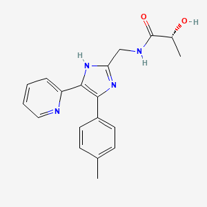 molecular formula C19H20N4O2 B5462422 (2R)-2-hydroxy-N-{[4-(4-methylphenyl)-5-pyridin-2-yl-1H-imidazol-2-yl]methyl}propanamide 