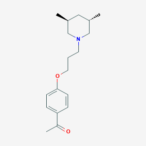 molecular formula C18H27NO2 B546243 trans-1-[3-(4-Acetylphenoxy)propyl]-3,5-dimethylpiperidine 