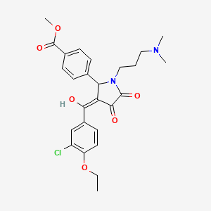molecular formula C26H29ClN2O6 B5462432 methyl 4-{3-(3-chloro-4-ethoxybenzoyl)-1-[3-(dimethylamino)propyl]-4-hydroxy-5-oxo-2,5-dihydro-1H-pyrrol-2-yl}benzoate 