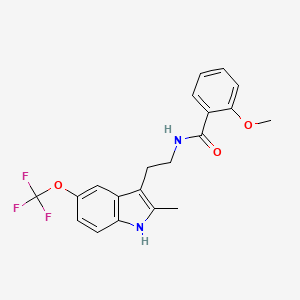 molecular formula C20H19F3N2O3 B5462466 2-methoxy-N-{2-[2-methyl-5-(trifluoromethoxy)-1H-indol-3-yl]ethyl}benzamide 