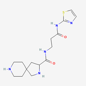 molecular formula C15H23N5O2S B5462468 N-[3-oxo-3-(1,3-thiazol-2-ylamino)propyl]-2,8-diazaspiro[4.5]decane-3-carboxamide dihydrochloride 