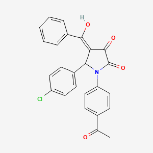 molecular formula C25H18ClNO4 B5462499 1-(4-acetylphenyl)-4-benzoyl-5-(4-chlorophenyl)-3-hydroxy-1,5-dihydro-2H-pyrrol-2-one 