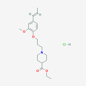 molecular formula C21H32ClNO4 B5462513 ethyl 1-{3-[2-methoxy-4-(1-propen-1-yl)phenoxy]propyl}-4-piperidinecarboxylate hydrochloride 