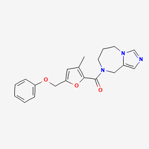 molecular formula C20H21N3O3 B5462517 8-[3-methyl-5-(phenoxymethyl)-2-furoyl]-6,7,8,9-tetrahydro-5H-imidazo[1,5-a][1,4]diazepine 