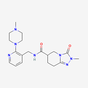 molecular formula C19H27N7O2 B5462518 2-methyl-N-{[2-(4-methylpiperazin-1-yl)pyridin-3-yl]methyl}-3-oxo-2,3,5,6,7,8-hexahydro[1,2,4]triazolo[4,3-a]pyridine-6-carboxamide 