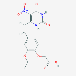 molecular formula C16H15N3O8 B5462526 {2-ethoxy-4-[2-(5-nitro-2,6-dioxo-1,2,3,6-tetrahydro-4-pyrimidinyl)vinyl]phenoxy}acetic acid 