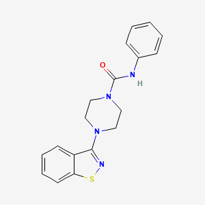 molecular formula C18H18N4OS B5462528 4-(1,2-benzisothiazol-3-yl)-N-phenyl-1-piperazinecarboxamide 
