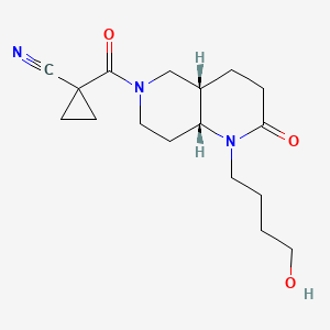 molecular formula C17H25N3O3 B5462544 1-{[(4aS*,8aR*)-1-(4-hydroxybutyl)-2-oxooctahydro-1,6-naphthyridin-6(2H)-yl]carbonyl}cyclopropanecarbonitrile 