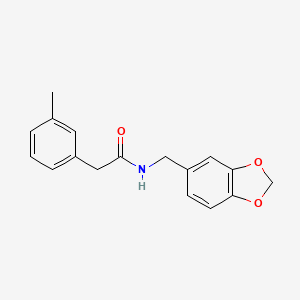 N-(1,3-benzodioxol-5-ylmethyl)-2-(3-methylphenyl)acetamide