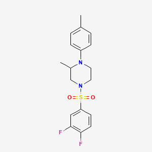 molecular formula C18H20F2N2O2S B5462560 4-[(3,4-difluorophenyl)sulfonyl]-2-methyl-1-(4-methylphenyl)piperazine 