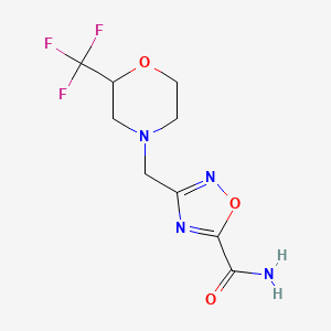 molecular formula C9H11F3N4O3 B5462580 3-{[2-(trifluoromethyl)morpholin-4-yl]methyl}-1,2,4-oxadiazole-5-carboxamide 