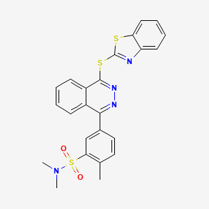 molecular formula C24H20N4O2S3 B5462622 5-[4-(1,3-benzothiazol-2-ylsulfanyl)phthalazin-1-yl]-N,N,2-trimethylbenzenesulfonamide 