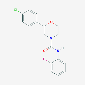 molecular formula C17H16ClFN2O2 B5462627 2-(4-chlorophenyl)-N-(2-fluorophenyl)morpholine-4-carboxamide 