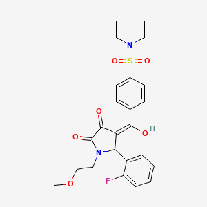 molecular formula C24H27FN2O6S B5462630 N,N-diethyl-4-{[2-(2-fluorophenyl)-4-hydroxy-1-(2-methoxyethyl)-5-oxo-2,5-dihydro-1H-pyrrol-3-yl]carbonyl}benzenesulfonamide 